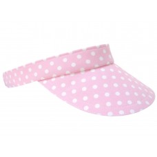 "Sweet Chapeau"  Ladies Mujers Pink & White Polka Dot Golf Spring Fashion VISOR  eb-98786841